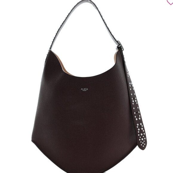 Alaia  Calfskin Studded Medium Gail Shoulder Bag Almandite - Picture 3 of 5